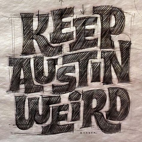 Ken Barber on Instagram: “Drawing demo from my Dynamic Lettering workshop that explores animated serif styles, and (semi-) sans serif interlocking layouts like this.…” Interlocking Typography, Dynamic Lettering, Pencil Challenge, Block Letter Fonts, Sign Lettering Fonts, Typographic Poster Design, Fonts Lettering, Lettering Letters, Graphic Design Tutorials Learning