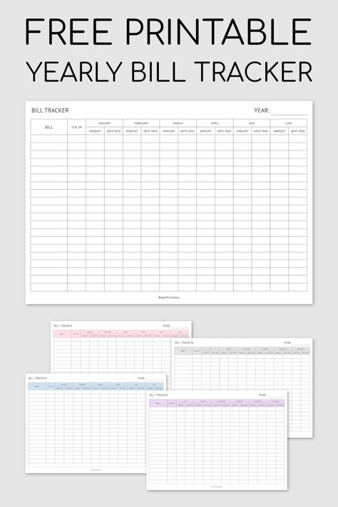 Printable Yearly Bill Tracker Budget And Bill Tracker, Yearly Budget Printable Free, Weekly Expense Tracker Printable Free, Yearly Finance Tracker, Monthly Bills Printable Free, Budget Binder Free Printables 2023, Finance Binder Printables Free, Bill Checklist Printable Free, Bill Spreadsheet Printable