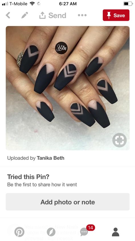 Matte Black Nail Ideas Art Designs, Art Deco Manicure, Black Alternative Nails, Gothic Coffin Nail Ideas, Goth Nails Coffin Shape, Black Neutral Nails, Black Geometric Nails, Black And Nude Nail Ideas, Matte Black Nail Designs