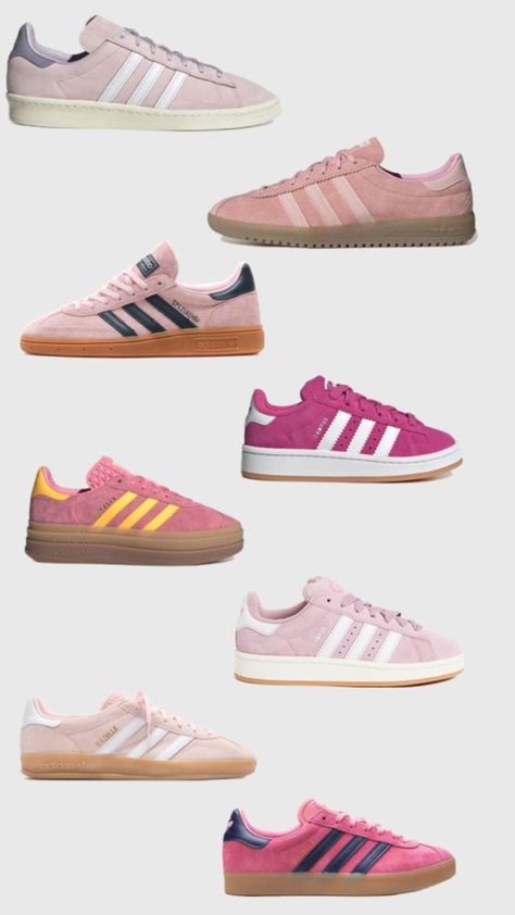 Adidas Girls Shoes, Pink Adidas Shoes, Samba Shoes, Preppy Shoes, Cute Nike Shoes, Cute Nikes, Adidas Campus, Pink Adidas, Pretty Shoes