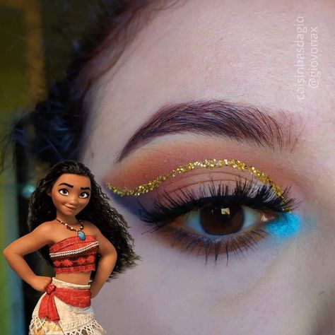 Moana Inspired Makeup, Hawaiian Makeup, Moana Makeup, Disney October, Moana Jr, Disney Eye Makeup, Alice In Wonderland Makeup, Crazy Eye Makeup, Disney Eyes