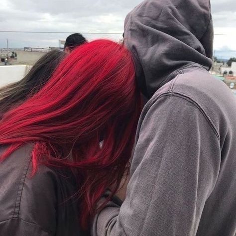 alpha and zephyr (the finished by RuNyx) dark verse series Black Hair And Red Hair Couple, Black Hair Boy, Red Hair Inspo, Dyed Red Hair, Dark Red Hair, Bright Red Hair, Mode Zara, Girl Couple, Girls With Red Hair