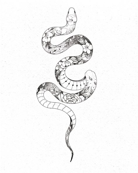 Sketches Snake, Snake Tattoo Ideas, Tattoos Sketches, Dove Tattoo Design, Snake Tattoos, Scale Tattoo, Snake Tattoo Design, Arm Art, Floral Tattoo Sleeve