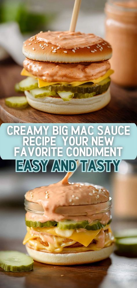 Say hello to your new favorite condiment! This Homemade Big Mac Sauce is a creamy, zesty blend that will transform any meal into a gourmet experience. Made with mayonnaise, mustard, ketchup, and a mix of spices, this versatile sauce is ideal for burgers, sandwiches, or even as a dip for veggies. Perfect for meal prep, you can make a large batch and store it in the fridge for up to a week. Elevate your cooking game and enjoy a taste of nostalgia right from your kitchen! Dip For Veggies, Homemade Big Mac Sauce, Big Mac Sauce Recipe, Mac Sauce Recipe, Homemade Big Mac, Smash Burger Recipe, Big Mac Sauce, Mac Sauce, Homemade Condiments