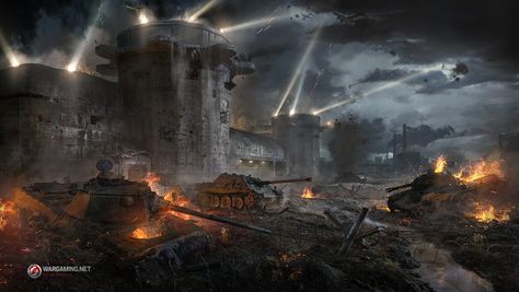 Flak Tower, Tank Wallpaper, Post Apocalyptic Art, Military Artwork, Combat Art, World Of Tanks, Gaming Wallpapers, German Army, Fantasy Concept Art