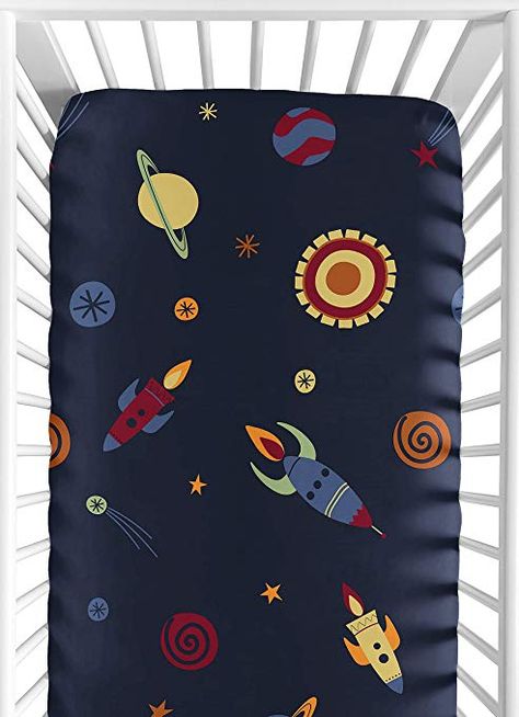 Amazon.com : Fitted Crib Sheet for Space Galaxy Baby/Toddler Bedding Set Collection - Galactic Print : Gateway Galaxy Bedding, Baby Essentials Newborn, Space Themed Nursery, Baby Sheets, Portable Crib, Toddler Bed Set, Mini Crib Sheets, Pack And Play, Space Nursery