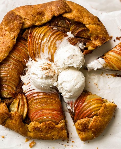 Cinnamon Apple Galette (Vegan) | MWM Apple Cinnamon Galette, Apple Galette Recipe Ina Garten, Pumpkin Galette, Persimmon Galette, Fall Desserts Vegan, Granola Pancakes, Egg Free Baking, Dessert Waffles, Apple Galette