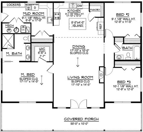 Contemporary House Plan - 3 Bedrooms, 2 Bath, 1800 Sq Ft Plan 104-360 1800 Sq Ft House Plans, 500 Sq Ft House, 1000 Sq Ft House, 1500 Sq Ft House, 6 Bedroom House Plans, Contemporary Style House, Roof Beam, 2 Bedroom House Plans, House Plans 3 Bedroom