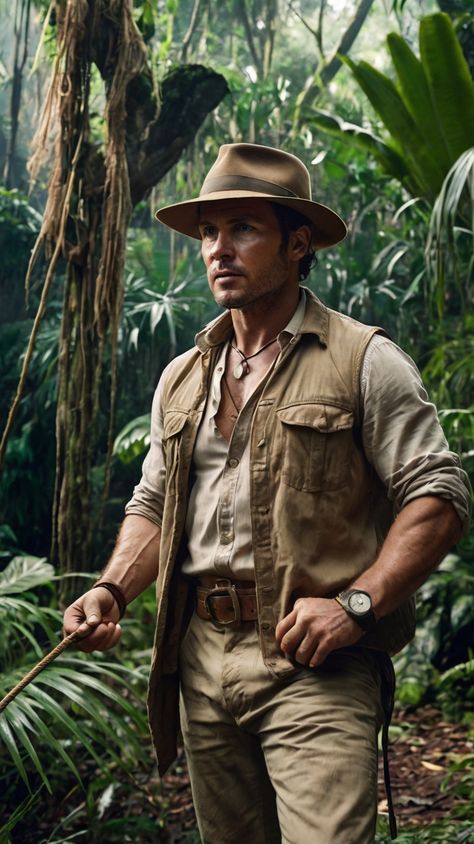 Indiana Jones Indiana Jones Aesthetic, Indiana Jones Temple Of Doom, Indiana Jones Costume, Calendar Shoot, Mens Outdoor Fashion, Indiana Jones Films, Pulp Adventure, Jungle Life, 2025 Calendar