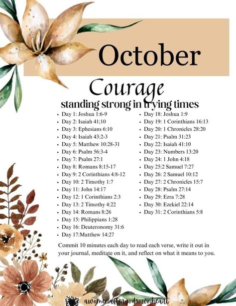 Edit Page “October Bible Reading Plan 2023” ‹ A Women After God's Own Heart — WordPress October Bible Reading Plan For Women, Bible Reading Plan 2023, October Bible Reading Plan, Bible Reading Plan For Women, Matthew 10 28, 2 Chronicles 15 7, Romans 8 15, 2 Samuel 7, Plan 2023