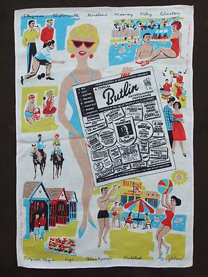 vintage tea towel Tammis Keefe, Retro Kitchens, British Seaside, Vintage Towels, Vintage Tea Towels, Vintage Kitchenware, Linen Tea Towel, Vintage Tablecloths, Irish Linen