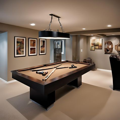 Teenage Game Room Teen Hangout, Pool Table In Basement, Pool Table In House, Family Games Room, Basement With Pool Table, Ultimate Game Room, Pool Table Basement, Basement Games Room, Party Basement