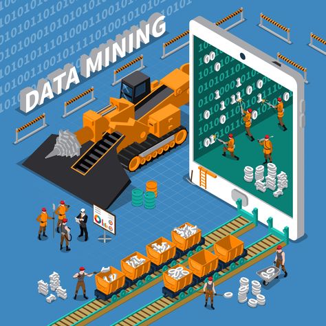 5 Myths of Data Mining Mining Tools, Digital Art Programs, Art Websites, What Is Data, Data Warehouse, Web Research, Reading Data, Isometric Illustration, Rapid Prototyping