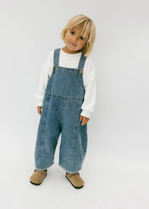 Oversized Overalls- Denim Oversized Overalls, Surfergirl Style, Kid Outfits, Baby Fits, Kid Fashion, Kid Clothes, Future Children, Baby Style