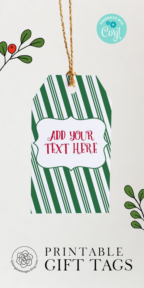 #greengateimages #christmasideas #gifttag #printablegifttag #christmasprintables #christmas #christmasdiy #favorbagtags #winterwedding #winterbridalshower #winterbabyshower Candy Cane Gift Tags, Senior Center Activities, Candy Cane Gifts, Green Candy Canes, Christmas Gift Tags Printable, Green Candy, Candy Cane Stripes, White Candy, Personalized Favors