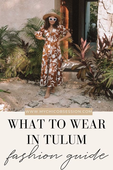 Now that you’ve booked your dream vacation to Tulum, a top tropical destination, all that’s left is figuring out what you’re going to wear. With a boho-chic-meets-Bali vibe, endless sunny days, and unique cenotes, Tulum is a beach destination unlike any other and it’s only natural (and part of the fun) to match your outfits to Tulum style. Here’s a fashion guide full on what to wear in Tulum so you can have the best (and most stylish) beach trip ever! Tulum Street Style, What To Wear In Tulum Mexico, Bali Outfit Ideas What To Wear, Tulum Vibes Outfit Party, Tulum Vibes Outfit, Tulum Outfits Ideas, Tulum Party, Tulum Fashion, Tulum Mexico Outfits Fashion