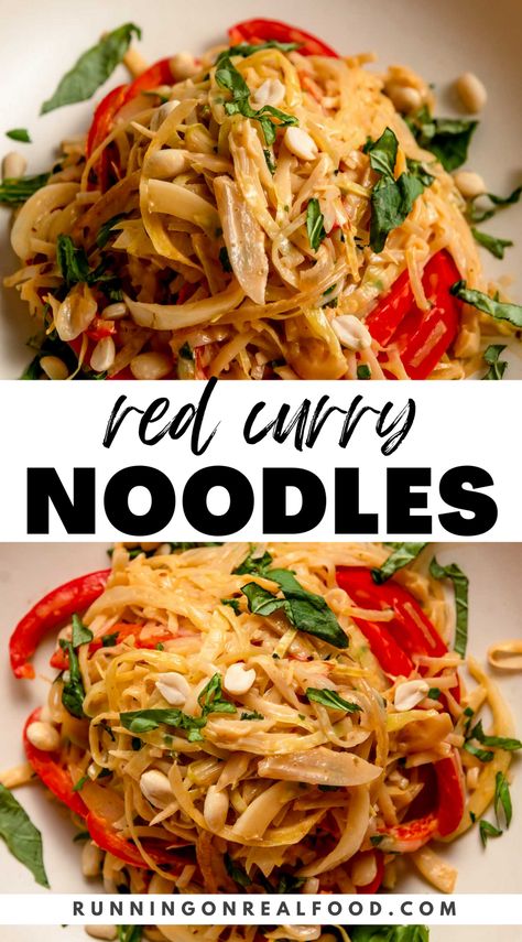 Red Curry Noodles Thai, Curry Noodles Recipe, Thai Curry Noodles, Vegetarian Red Curry, Red Curry Noodles, Living Foods, Red Curry Sauce, Dinner Favorites, Panang Curry