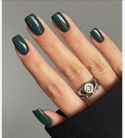 Green Nails Sns, Green Fingernails, Green Nails With Chrome, Green Chrome Nails Designs, Chrome Green Nails, Chrome Nails Designs, French Tip Nail Designs, Hello Nails, Nail Time