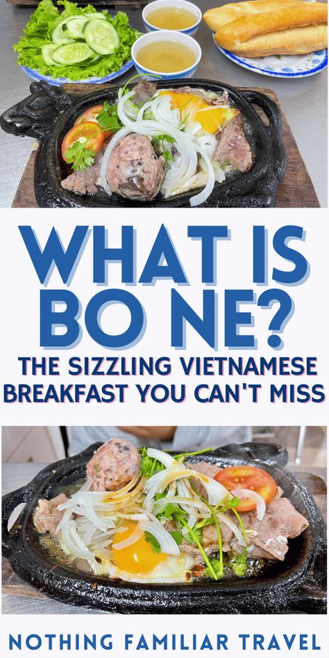 Bo Ne Vietnamese Steak, Steak And Eggs Breakfast, Vietnamese Breakfast, Eating While Traveling, Drinking Around The World, Food City, Eggs Breakfast, World Of Wanderlust, Steak And Eggs