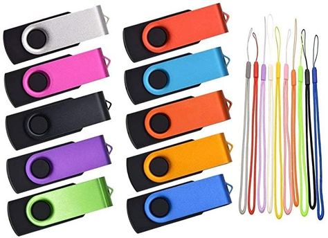 32GB Flash Drive Pack of 10 Thumb Drives Bulk, Kepmem Metal USB 2.0 Memory Sticks Swivel Pen Drive 32 GB, Portable Keychain Jump Drive Colorful Multipack Value Zip Drives for Data Storage Zip Drive, Memory Storage, Thumb Drive, Flash Memory, Storage Devices, Pen Drive, Usb Drive, Usb Stick, Data Storage