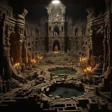 Temple Ruins, New Fantasy, Fantasy City, Fantasy Castle, Fantasy Setting, Fantasy Places, Ancient Temples, Fantasy Art Landscapes, Ancient Ruins