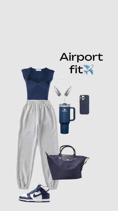 #ootd#tren#blue#fly#airplane#summer#iwish#glossiergirly #follow Summer Plane Outfit, Plane Fits, Airplane Fits, Airplane Outfit, Trip Fits, Blue Fly, Plane Outfit, Airport Outfit Summer, Airplane Outfits