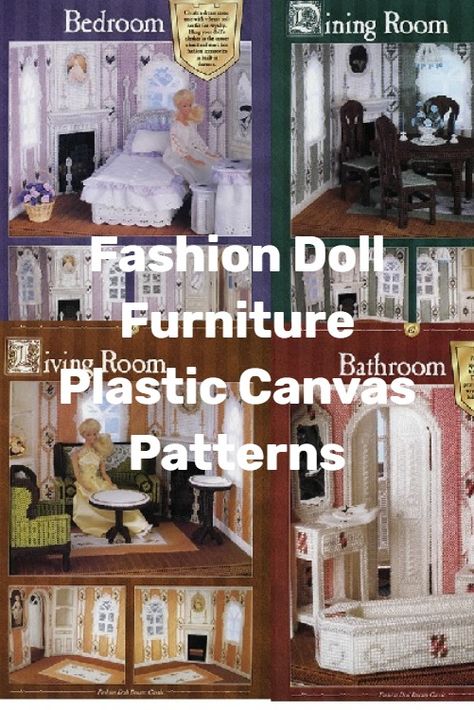 Fashion Doll Furniture Patterns for Plastic Canvas Castle #crafts #dolls Plastic Canvas Doll Furniture Patterns Free, Plastic Canvas Patterns Free Barbie Doll Furniture, Plastic Canvas Doll Furniture Patterns, Plastic Canvas Doll Furniture, Plastic Canvas Patterns Free Doll House Barbie Furniture, Plastic Canvas Barbie Furniture, Plastic Canvas Barbie Furniture Patterns, Plastic Canvas Barbie, Free Plastic Canvas Patterns