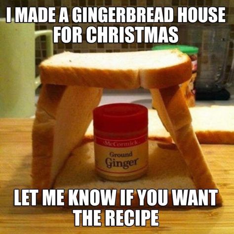 Gingerbread House Funny Christmas Puns, Make A Gingerbread House, Christmas Puns, Christmas Memes, Christmas Jokes, Humor Inappropriate, Holiday Humor, Christmas Quotes, Dad Jokes