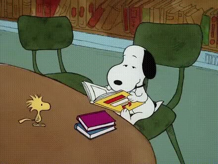 Snoopy With Books, Snoopy Screencap, Snoopy Reading A Book, Reading Gif Aesthetic, Snoopy Studying, Typing Gif, Widget Gif, Snoopy Reading, Snoopy Widget