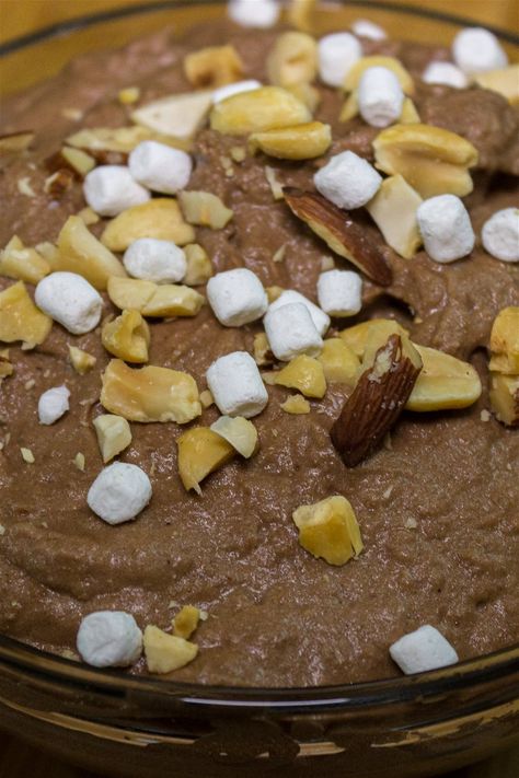 Rocky Road Protein Dip Healthy Rocky Road, Protein Dip, Marshmallow Fluff, Rocky Road, Mixed Nuts, Dip Recipe, Vegetarian Diet, Dip Recipes, Gluten Free Vegetarian