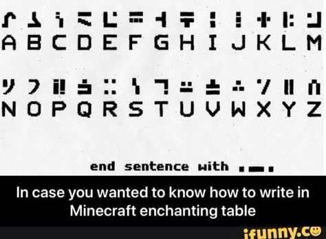 In case you wanted to know how to write in Minecraft enchanting table – popular memes on the site iFunny.co #minecraft #gaming #in #case #wanted #how #write #minecraft #enchanting #table #meme Minecraft Rule Board, Minecraft Piglin Language, Minecraft Enchantment Table Language, How To Write In Enderman, Minecraft Enchanting Table Language, Enchanting Table Language, Minecraft Language, Enchanting Table Minecraft, Enderman Language