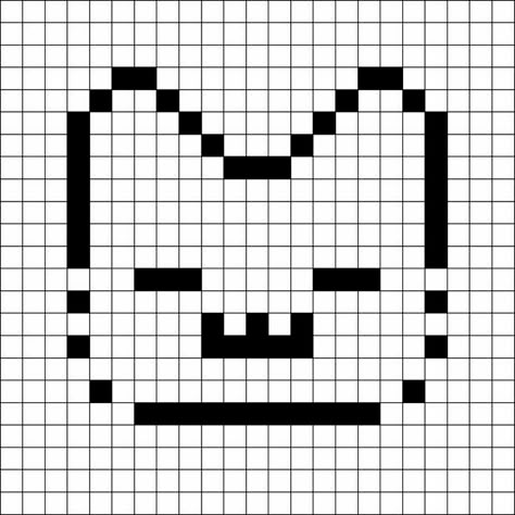 Star Tapestry Crochet Pattern, Two Color Pixel Art Grid, Crochet Grid Patterns Easy, Square Pixel Pattern, Pixel Grids For Crochet, Cat Grid Pattern, Cat Pixel Art Grid, Grid Art Ideas, Crochet Pixel Grid Patterns