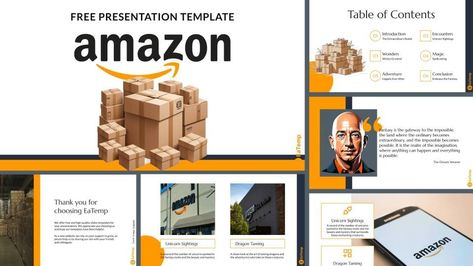 Our free editable orange Amazon PowerPoint Presentation Template and Google Slides Theme are designed as visual tools to talk about this global internet company. Amazon Template Design, Best Presentation Templates, Presentation Maker, Professional Powerpoint Presentation, Powerpoint Free, Presentation Styles, Slides Design, Google Slides Theme, Powerpoint Background Design