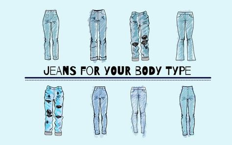 Best Jeans For Small Butts, How To Find Jeans That Fit Tips, Jeans For Big Thighs, Jeans For Your Body Type, Oxford Jeans, Lean Women, Pear Shaped Women, Narrow Hips, Body Types Women