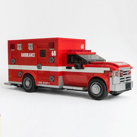 Los Angels Fire Department Ambulance | Last year i start to … | Flickr Lego Ambulance, Lego Police Car, Lego City Fire Truck, Lego Bathroom, Lego Van, Lego Fire, Lego City Police, To Build A Fire, Lego Vehicles