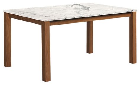 Linden Table - Tables - Dining - Room & Board Marble Kitchen Table, Eat In Kitchen Table, Walnut And Marble, Wood Dining Table Modern, Dining Room Furniture Modern, Small Kitchen Layouts, Dining Room Style, Dining Room Inspiration, Dining Table Marble