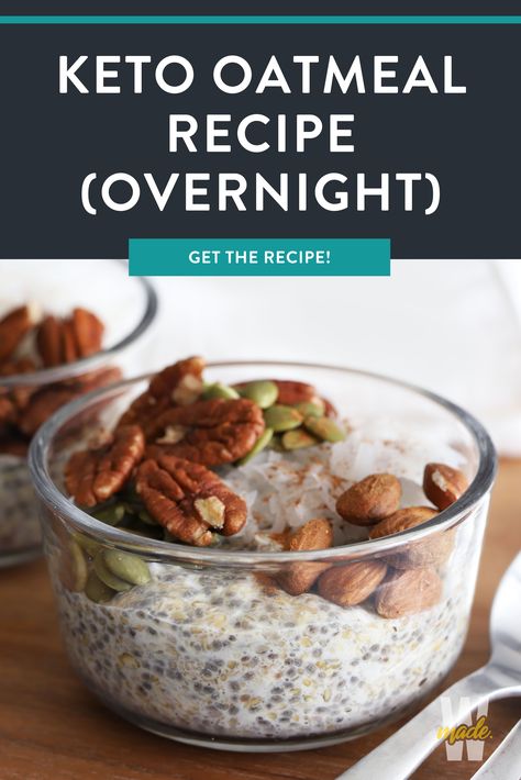 Make mornings easy and healthy by making our quick, keto-friendly, low-carb overnight oats in advance. Just a few minutes gets you a delicious, nutritious breakfast to grab and go. Keto Oats Overnight, Overnight Keto Oats, Overnight Oats Healthy Keto, Keto Overnight Oats Recipes, Overnight Low Carb Oats, Lower Carb Overnight Oats, No Carb Breakfast On The Go, Low Carb Over Night Oats, Keto Over Night Oats