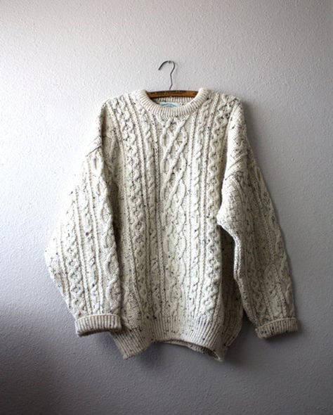 Snugly Irish Knit Sweaters, Living In London, Fisherman Sweater, 가을 패션, Chunky Sweater, Knitting Inspiration, Sweater Weather, Chunky Knit, Look Fashion