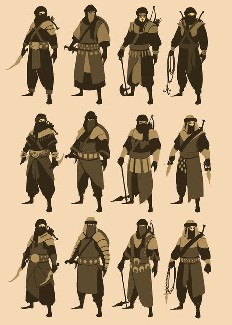 Assassin Illustration, Assassin Drawing, Desert Assassin, Character Design Desert, Desert Clothes, Desert Fantasy Clothing, Desert Clothing Concept Art, Fantasy Desert Clothing, Desert Clothes Concept Art