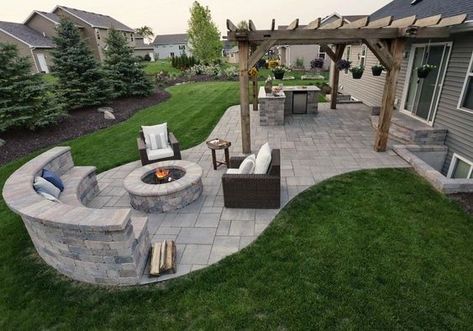 Patios Ideas, Patio Layout, Patio Pavers Design, Outdoor Patio Designs, Backyard Fireplace, Backyard Renovations, Patio Inspiration, Patio Garden Design, Backyard Remodel