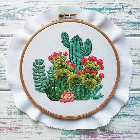 12 DIY Embroidery Designs for Your New Home | Hill City Bride Virginia Weddings Cacti Cactus Embroidery, Diy Embroidery Designs, Hand Embroidery Kit, Needlepoint Patterns, Hand Embroidery Pattern, Sewing Embroidery Designs, Hand Embroidery Stitches, Modern Embroidery, Embroidery Hoop Art