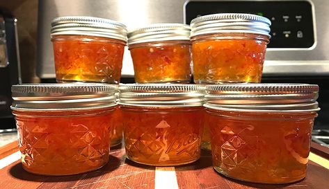 Hot Pepper Jelly Recipe - Cayenne Diane Preserve Cayenne Peppers, Cayenne Pepper Recipes Dishes, Cayane Pepper Recipes, Cayenne Pepper Jelly Recipe, Hot Jelly Recipe, Hot Pepper Jelly Recipe, Cayenne Pepper Recipes, Canning Garden, Pickled Pepperoncini