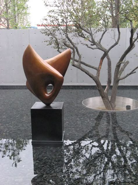 Shallow pool • sculpture • tree in water Pool Sculpture, Tree In Water, Shallow Pool, Contemporary Water Feature, Park Joy, Japanese Statue, Water Wall Fountain, Modern Water Feature, Kolam Koi