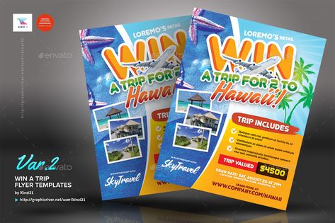 Win A Trip Flyer Templates Travel Promotion, Travel Flyer, Bus Trip, Ads Banner, Menu Flyer, Travel Brochure Template, Pamphlet Design, Graphic Design Brochure, Halloween Flyer