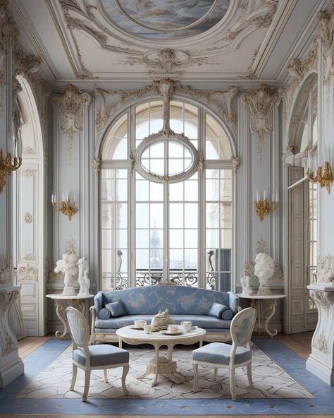 A Baroque-Style Apartment Home Interior Design Baroco Style Interior, Rococo Interior Design Modern, French Baroque Interior, Baroque House, Chateau Interior, Rococo Interior Design, Baroque Interior Design, Neoclassic Interior, Architecture Study