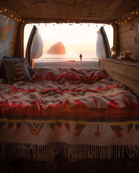 Can You Beat Sunsets On The West Coast? If You Can I’m All Ears And Ready To Move There Straight Away Van Interior Aesthetic, Kool Aid And Frozen Pizza, Vw Van Interior, Van Dwelling, Waterton Lakes National Park, Air Air, Van Living, Travel Van, Van Interior