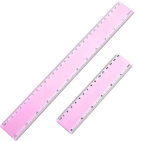 eBoot Plastic Ruler Straight Ruler Plastic Measuring Tool 12 Inches and 6 Inches, 2 Pieces (Pink Purple) Art Supplies For Nine Year Old Ruler, Pink Ruler, Cute Rulers For School, Mm Ruler, Clear Ruler, Ruler Set, Inch Ruler, Measurement Tools, 6 Inches