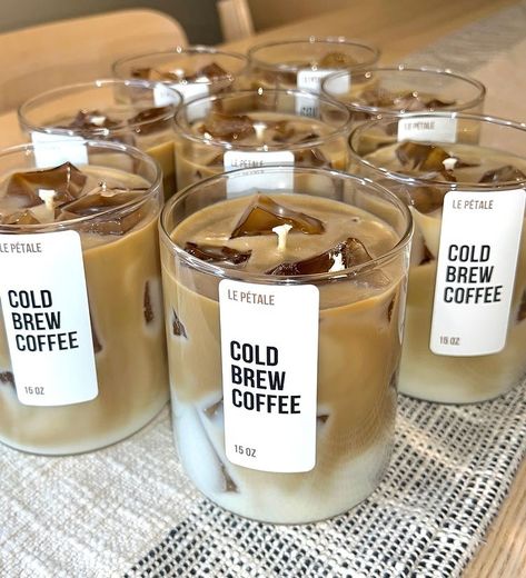 Our bestseller - Cold Brew Coffee Candle. It has magnificent coffee scent with hints of vanilla, caramel, sugar, and milk ☕️ | Instagram Coffee Candle Ideas, Fall Candle Ideas, Cute Candle Ideas, Candle Business Ideas, Iced Coffee Candle, Candle Small Business, Best Candle Scents, Trendy Candles, Scented Candles Aesthetic