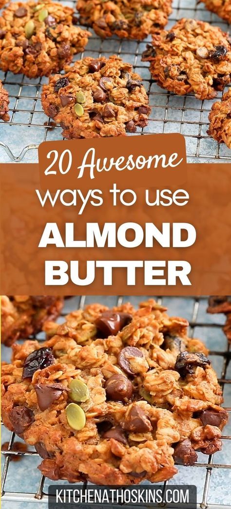 Discover mouthwatering almond butter recipes for breakfast, snacks, no-bake treats, and desserts. Perfect for gluten-free and healthy baking, explore the best almond butter snacks at kitchenathoskins.com. Things To Eat With Almond Butter, Almond Butter Uses, Almond Butter Recipes Healthy, Almond Butter Dessert, Keto Almond Butter Recipes, Cookies With Almond Butter, Healthy Snacks With Almond Butter, Almond Butter Muffins, Cookies Using Almond Butter