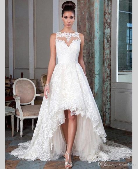 Lace Sleeveless High Low Ruch Customized Bridal Wedding Gowns Front Short And Long Back Wedding Dress Htn8 Robe De Mariee Designer Wedding Dresses Cheap Lace A Line Wedding Dresses From Zhongbarry, $122.62| Dhgate.Com Wedding Dress Short Front Long Back, Maternity Bridal Dress, High Low Ball Gown, Wedding Dresses High Low, 2016 Wedding Dresses, White Wedding Dress, Back Wedding Dress, Wedding Robe, Justin Alexander